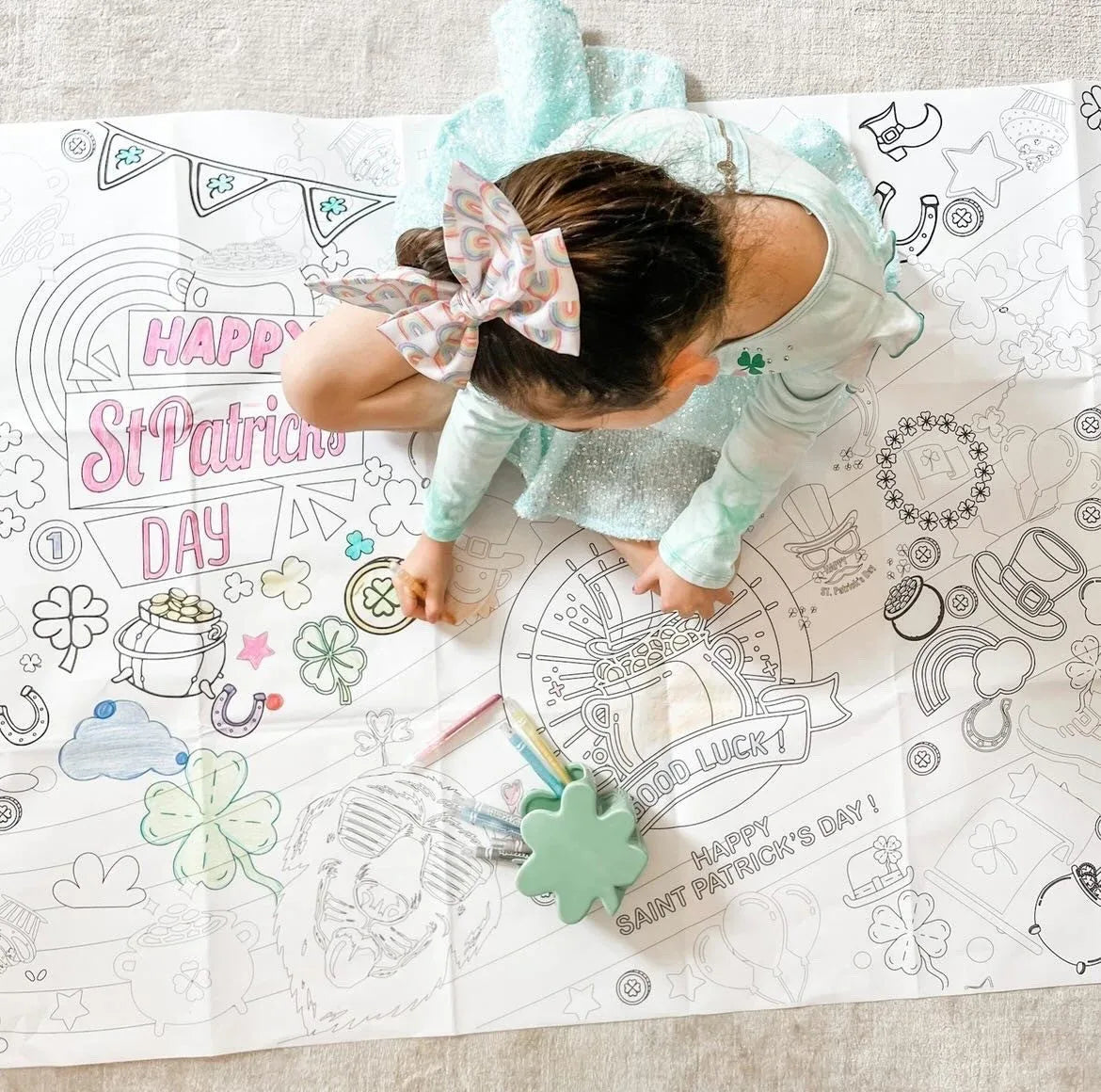 St. Patrick's Day Coloring Tablecloth - BIG FRENCHIES