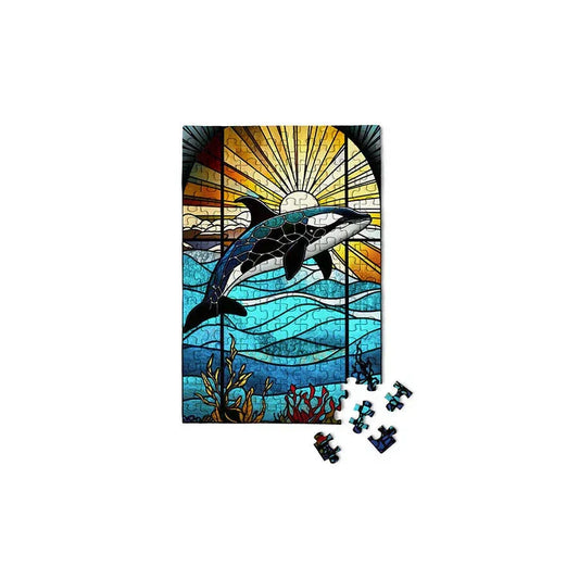 Stained Glass Orca 150 Piece Mini Jigsaw Puzzle Micro Puzzles - BIG FRENCHIES