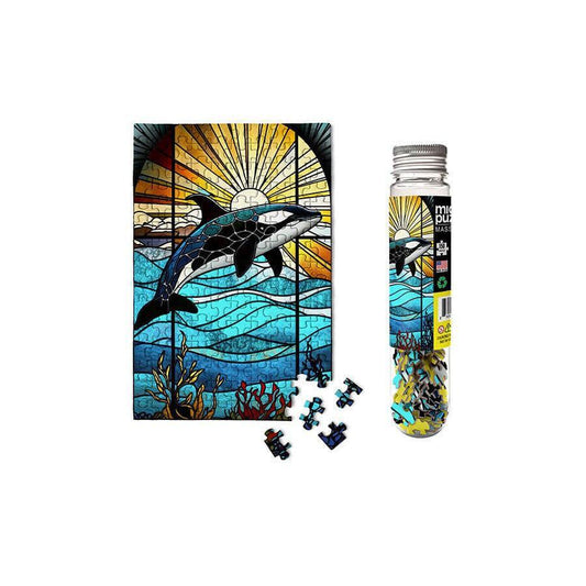 Stained Glass Orca 150 Piece Mini Jigsaw Puzzle Micro Puzzles - BIG FRENCHIES