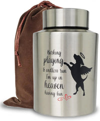 Stainless Steel Pet Memorial Urn for Cats & Small Dogs with Secure Lid Keepsake