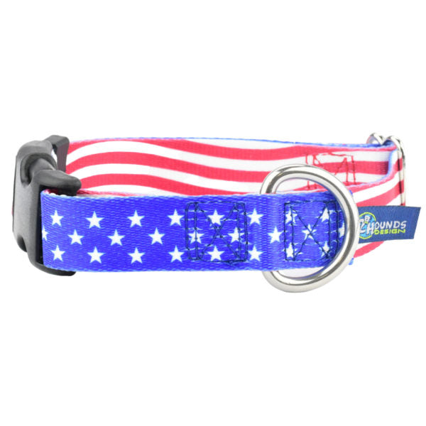 Star Spangled Dog Collar – EarthStyle-Pet Collars & Leashes-BIG FRENCHIES-2 Hounds Design