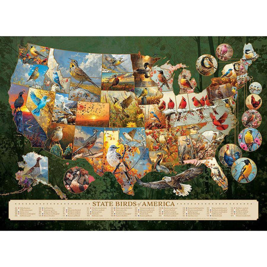 State Birds of America 1000 Piece Jigsaw Puzzle Cobble Hill - BIG FRENCHIES