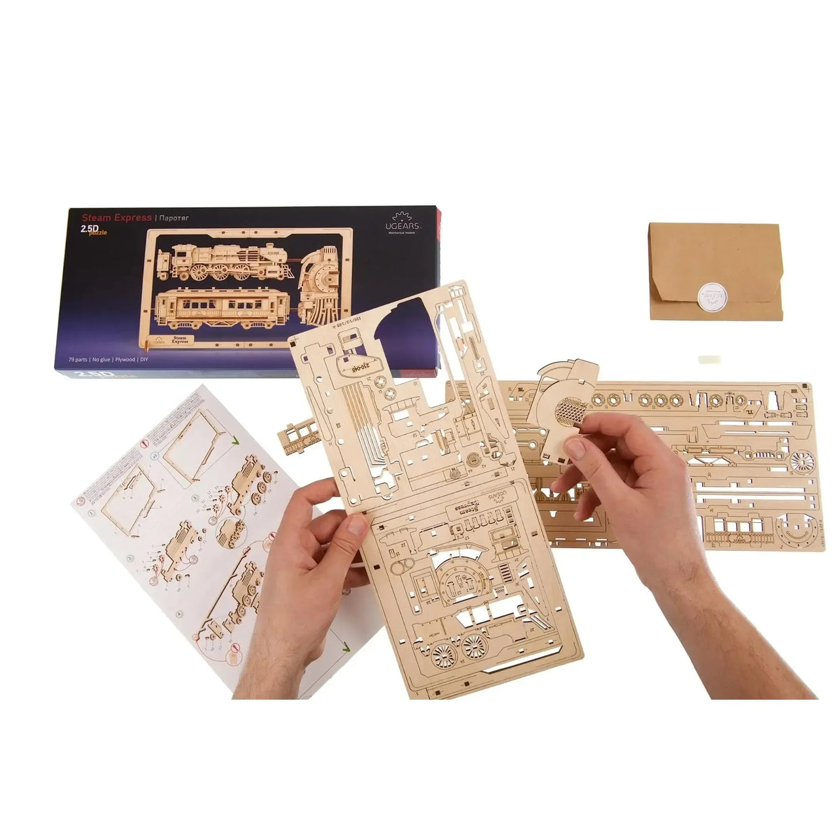 Steam Express Train 2.5D Wood Model Kit UGEARS - BIG FRENCHIES