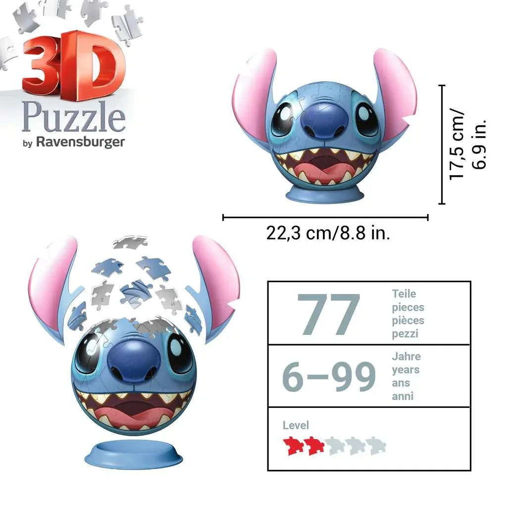 Stitch Head 77 Piece 3D Jigsaw Puzzle Ravensburger - BIG FRENCHIES
