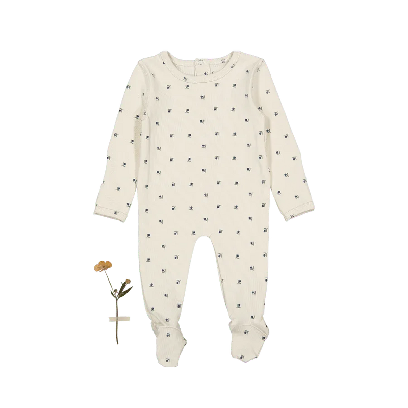 The Printed Romper - Mini Stitch Blue - BIG FRENCHIES