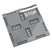 Stop Line Road Plate - Custom Printed City Accessory - Made Using a LEGO® Part