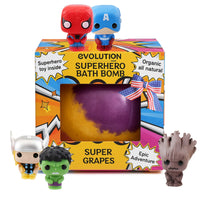 EvolutionUSA 1pc Red Epic Superhero Bath Bombs for Kids, Super Hero Bath Bomb with Toy Inside, Lush Childrens Bathbomb, Organic Bathbomb with Surprise Inside, Fizzy Fun Superhero Bath Ball - BIG FRENCHIES