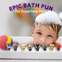 EvolutionUSA 1pc Red Epic Superhero Bath Bombs for Kids, Super Hero Bath Bomb with Toy Inside, Lush Childrens Bathbomb, Organic Bathbomb with Surprise Inside, Fizzy Fun Superhero Bath Ball - BIG FRENCHIES