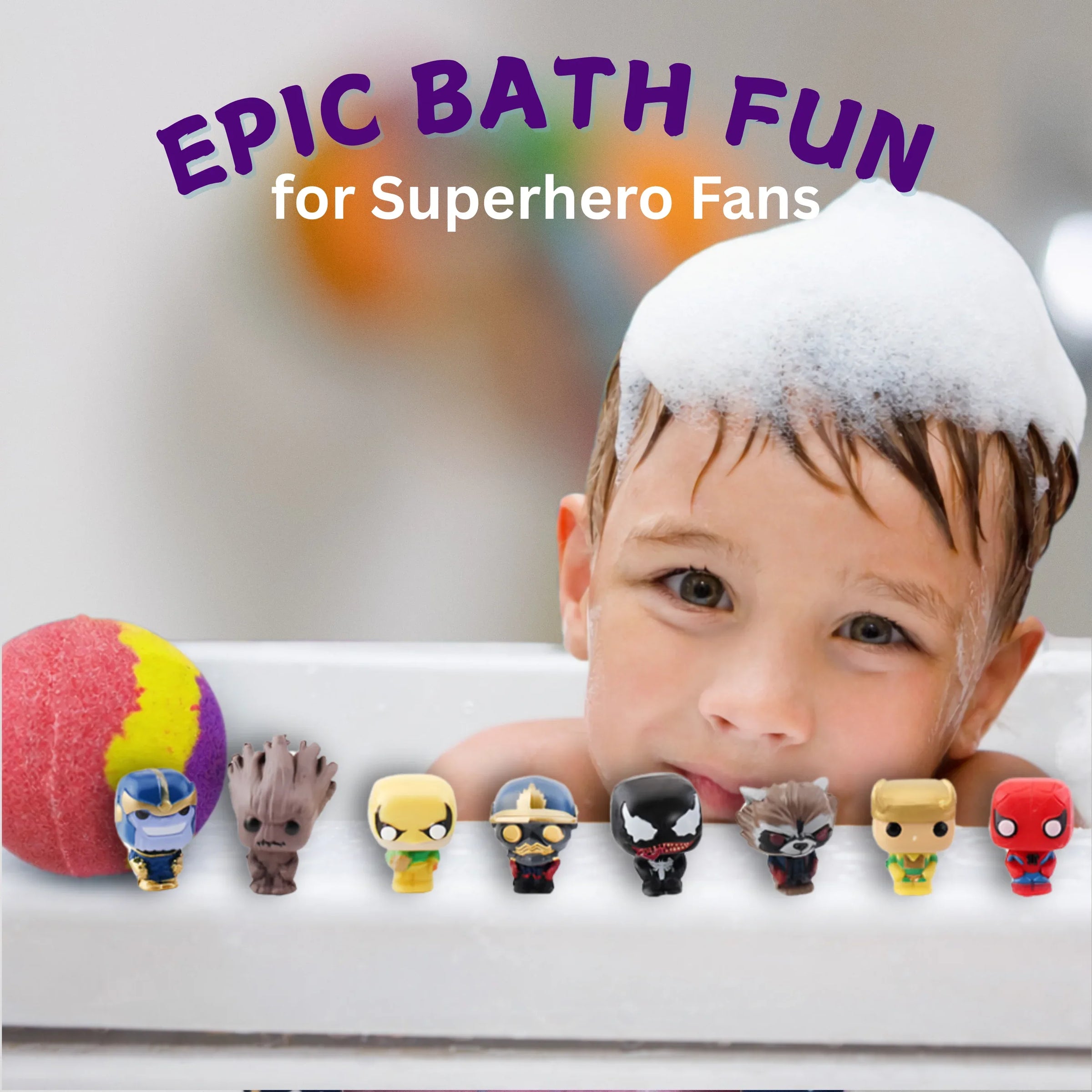 EvolutionUSA 1pc Red Epic Superhero Bath Bombs for Kids, Super Hero Bath Bomb with Toy Inside, Lush Childrens Bathbomb, Organic Bathbomb with Surprise Inside, Fizzy Fun Superhero Bath Ball - BIG FRENCHIES