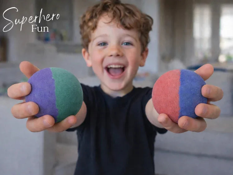 EvolutionUSA Epic Superhero Bath Bombs for Kids, 6pc Super Hero Bath Bombs with Toy Inside Bathbombs, Spiderman Bathbomb with Surprise Inside, Bath Balls for Marvel Lovers, Easter Childrens Bath Bomb - BIG FRENCHIES