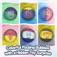 EvolutionUSA Epic Superhero Bath Bombs for Kids, 6pc Super Hero Bath Bombs with Toy Inside Bathbombs, Spiderman Bathbomb with Surprise Inside, Bath Balls for Marvel Lovers, Easter Childrens Bath Bomb - BIG FRENCHIES
