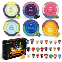 EvolutionUSA Epic Superhero Bath Bombs for Kids, 6pc Super Hero Bath Bombs with Toy Inside Bathbombs, Spiderman Bathbomb with Surprise Inside, Bath Balls for Marvel Lovers, Easter Childrens Bath Bomb - BIG FRENCHIES