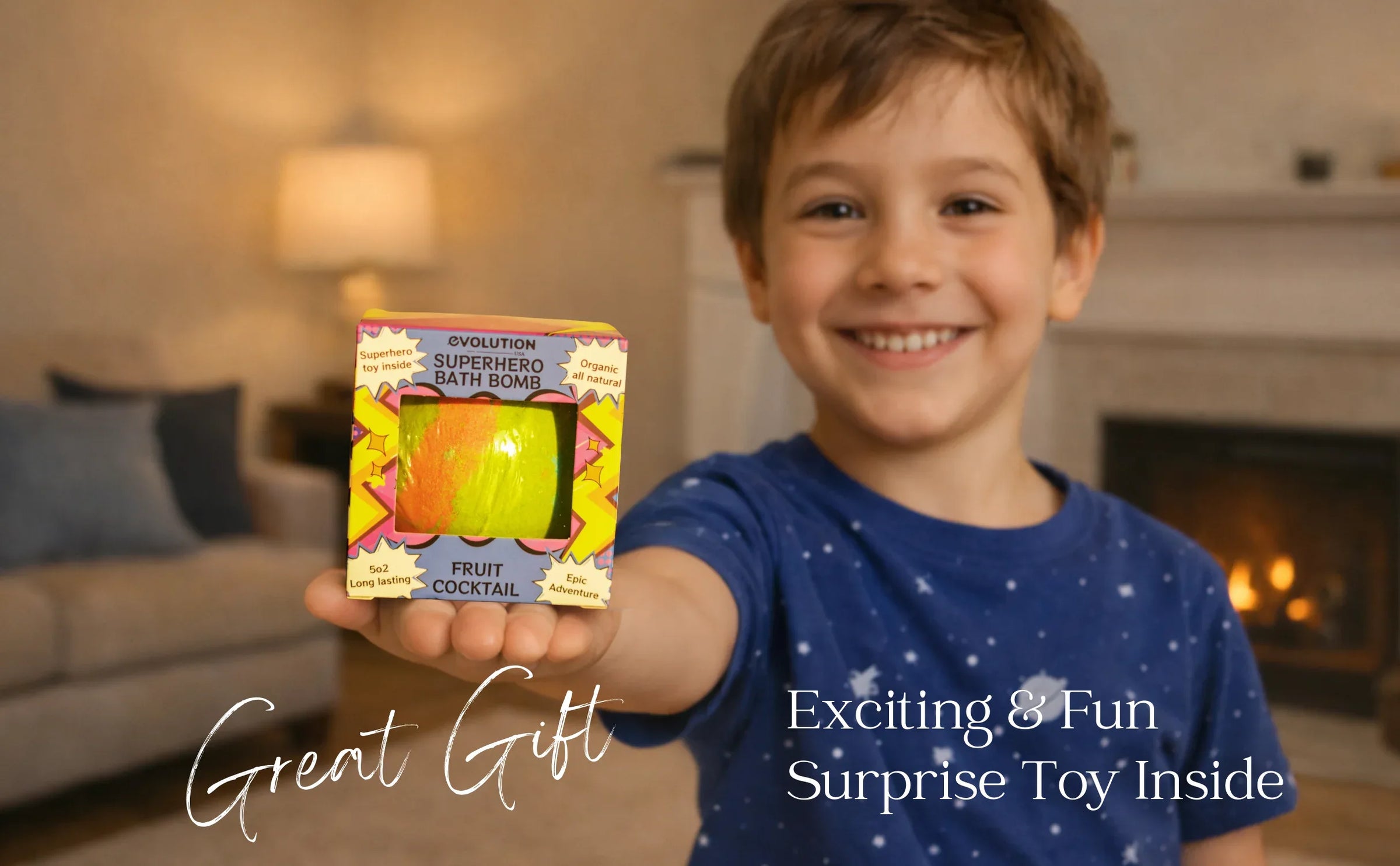 EvolutionUSA 1pc Green Epic Superhero Bath Bombs for Kids, Super Hero Bath Bomb with Toy Inside, Lush Children Bathbomb, Organic Bathbomb with Surprise Inside, Fizzy Fun Superhero Bath Ball - BIG FRENCHIES