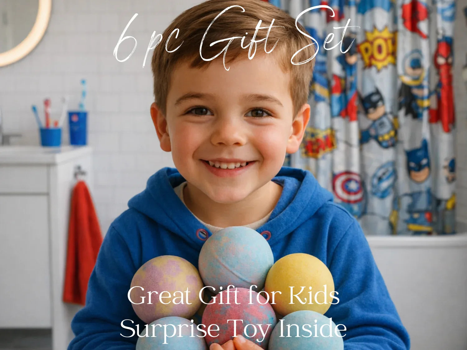 EvolutionUSA Epic Superhero Bath Bombs for Kids, 6 Super Hero Bath Bombs with Toy Inside Bathbombs, Spiderman Bathbomb with Surprise Inside, Bath Balls for Marvel Lovers, Easter Childrens Bath - BIG FRENCHIES