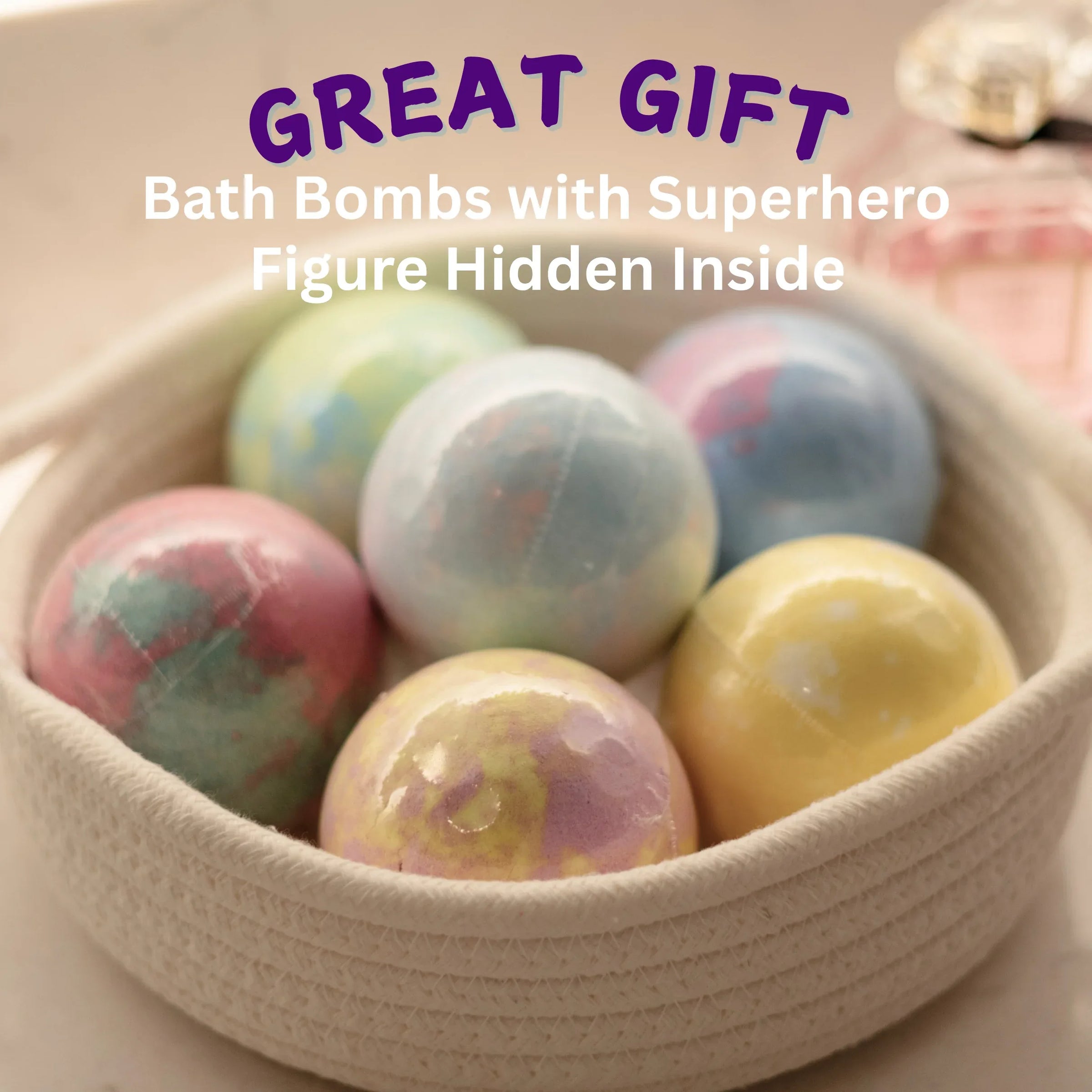 EvolutionUSA Epic Superhero Bath Bombs for Kids, 6 Super Hero Bath Bombs with Toy Inside Bathbombs, Spiderman Bathbomb with Surprise Inside, Bath Balls for Marvel Lovers, Easter Childrens Bath - BIG FRENCHIES