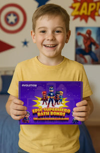 EvolutionUSA Epic Superhero Bath Bombs for Kids, 6 Super Hero Bath Bombs with Toy Inside Bathbombs, Spiderman Bathbomb with Surprise Inside, Bath Balls for Marvel Lovers, Easter Childrens Bath - BIG FRENCHIES