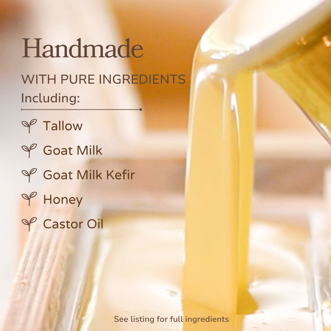 Pure Tallow + Honey Fragrance Free Handmade Tallow and Goat Milk Soap Bar - BIG FRENCHIES