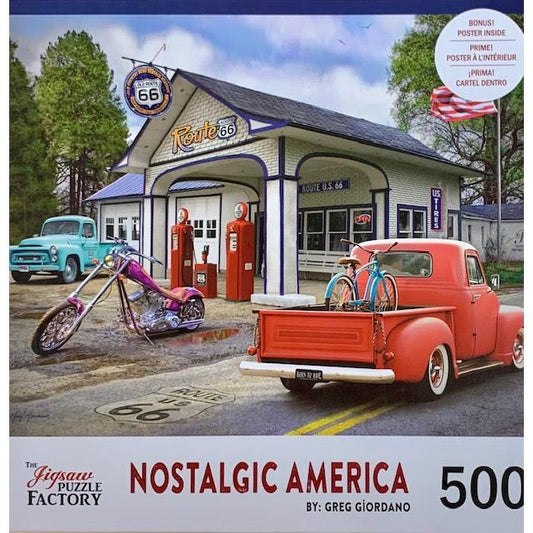 Summer Fill Up Nostalgic America 500 Piece Jigsaw Puzzle Leap Year - BIG FRENCHIES