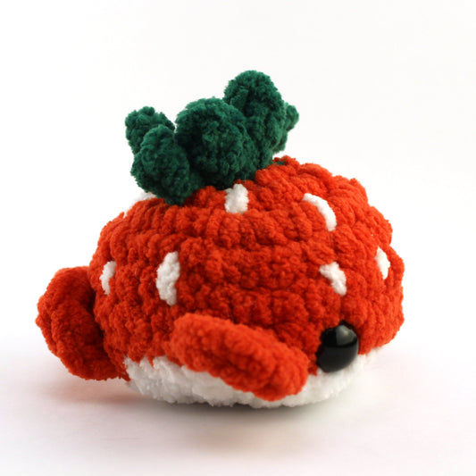 Summer the Strawberry Whale Crocheted Plushie