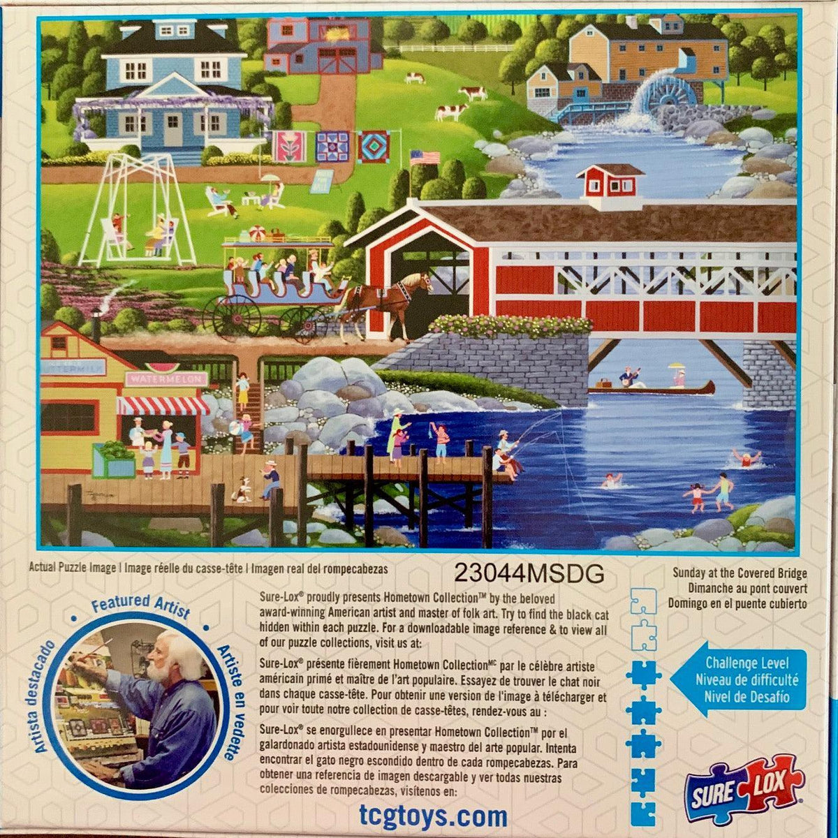 Sunday at the Covered Bridge 1000 Piece Jigsaw Puzzle Sure Lox - BIG FRENCHIES
