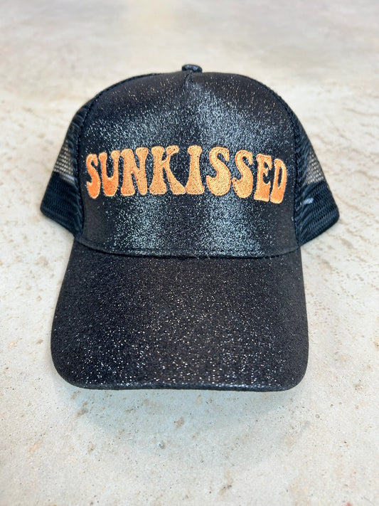 Sunkissed Black Glitter Ponytail Cap - BIG FRENCHIES