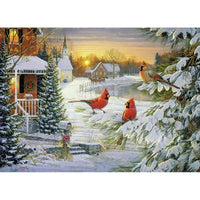 Sunset Cardinals 1000 Piece Jigsaw Puzzle Cobble Hill