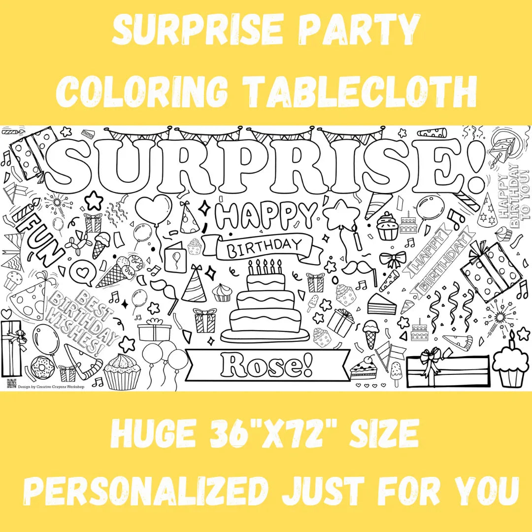 Surprise Party Coloring Tablecloth - BIG FRENCHIES