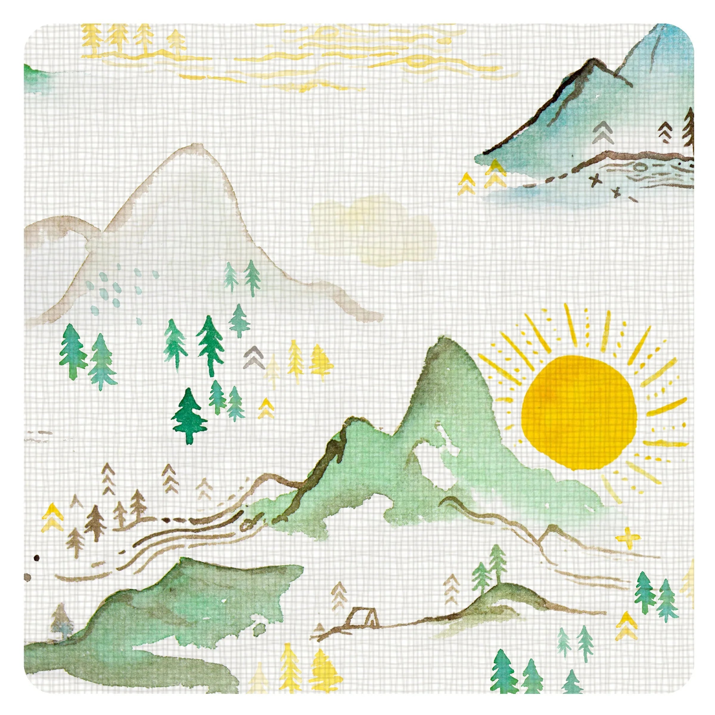 Mountain Mist Splash Mat - A Waterproof Catch-All for Highchair Spills and More! - BIG FRENCHIES