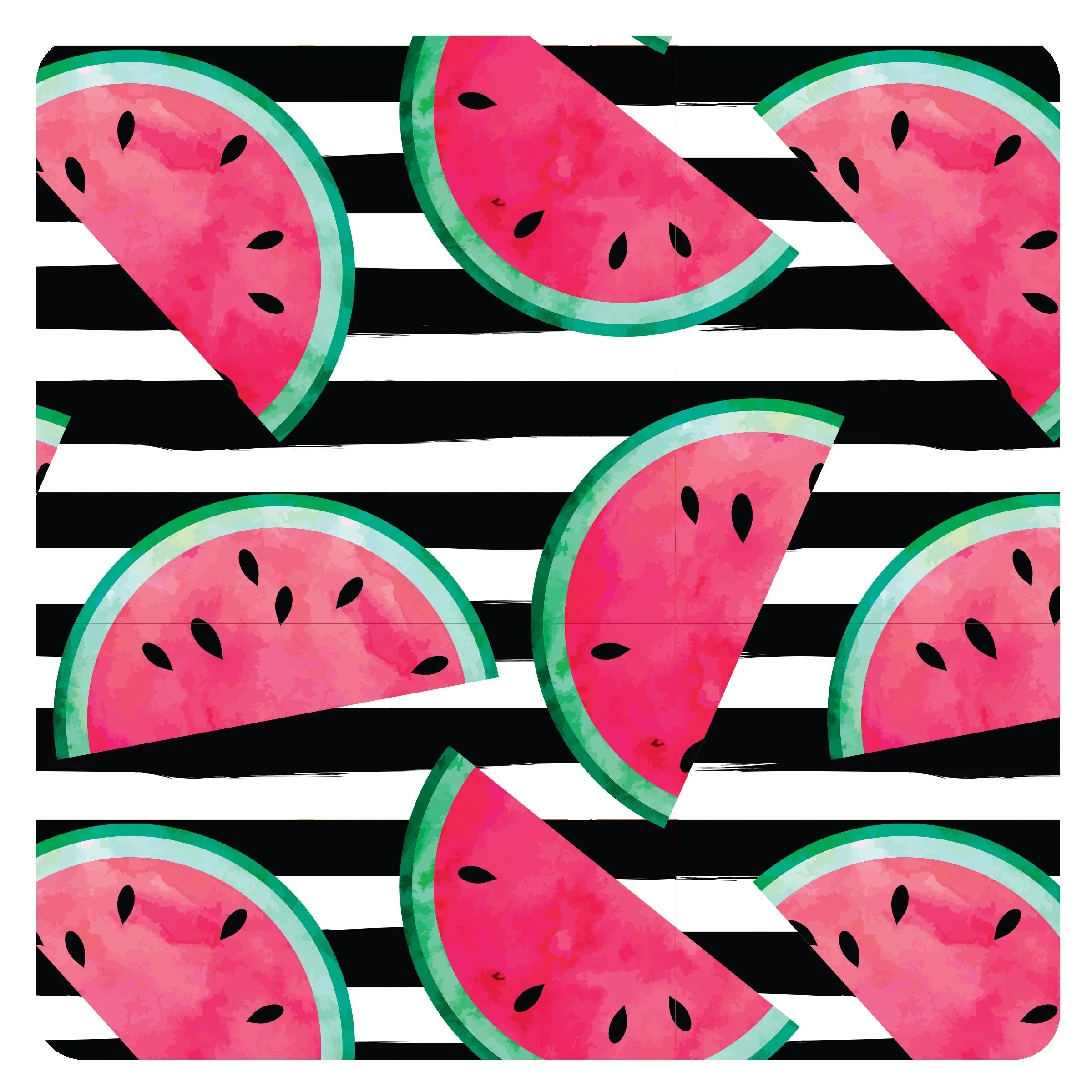 Summer Stripes - Watermelon - Splash Mat - A Waterproof Catch-All for Highchair Spills and More! - BIG FRENCHIES