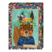 Sweet Squirrel Floral Friends 1000 Piece Jigsaw Puzzle Heye