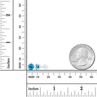 2.00 CTW Natural Swiss Blue Topaz Stud Earrings in 14K White Gold