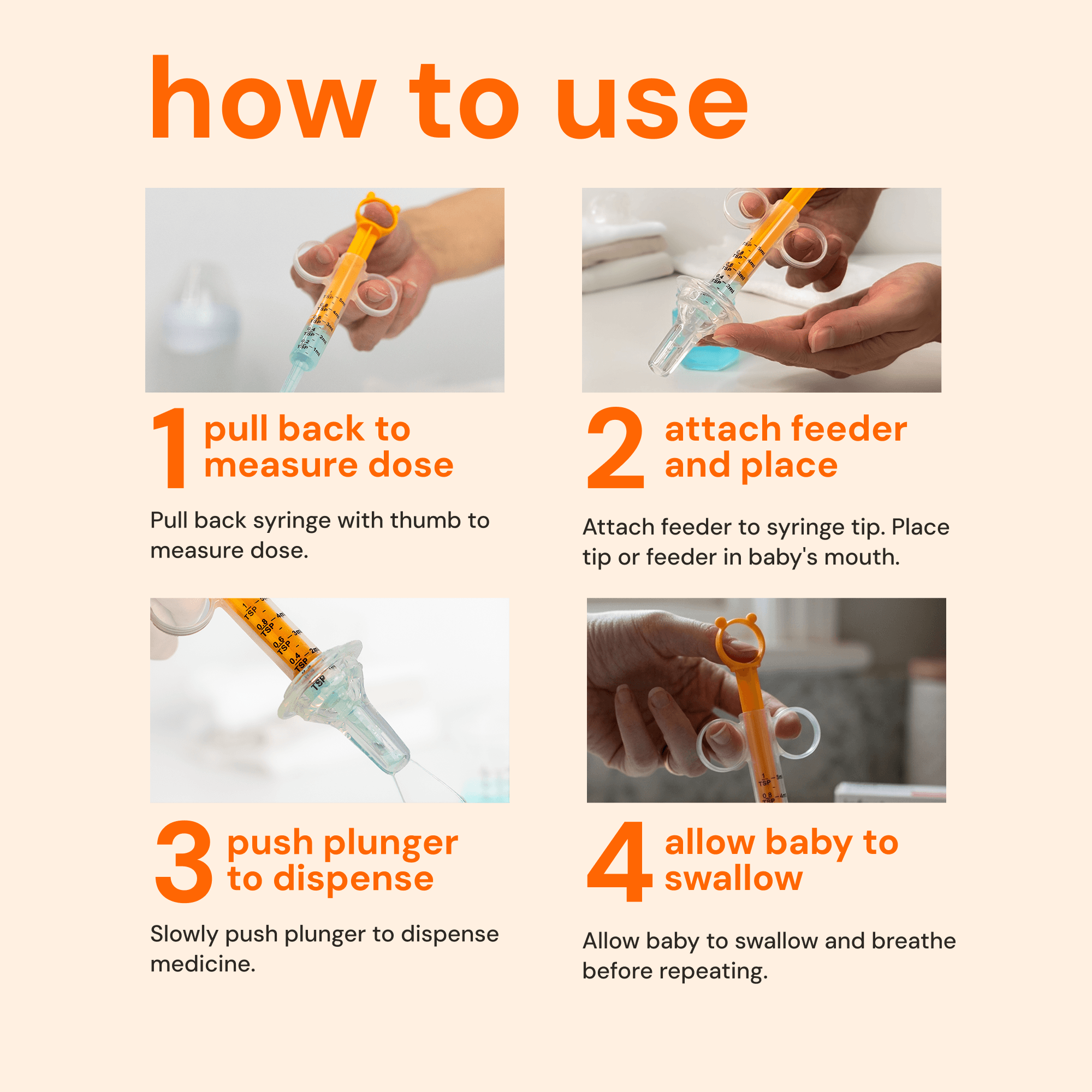 baby medicine syringe + feeder