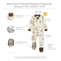 Burt's Bees Baby Baby Boys' Pajamas, Zip-Front Non-Slip Unisex Footed Sleeper Pjs, Organic Cotton 18 Months St Bernard Dog 1 - # BOAA11710014