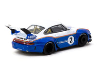 RWB 993 #2 "Liberty Walk" White and Blue Metallic with Container Packaging "Hobby64" Series 1/64 Diecast Model Car by Tarmac Works