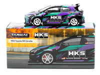 Toyota GR Corolla RHD (Right Hand Drive) "HKS" Black with Graphics "Global64" Series 1/64 Diecast Model by Tarmac Works