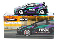 Toyota GR Corolla RHD (Right Hand Drive) "HKS" Black with Graphics "Global64" Series 1/64 Diecast Model by Tarmac Works