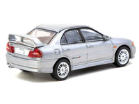 Mitsubishi Lancer Evolution IV Silver Metallic with Tarmac Cards "Global64" Series 1/64 Diecast Model by Tarmac Works