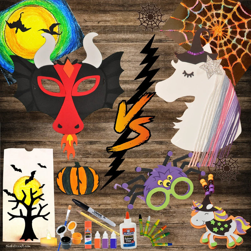 The Fiery Dragon & The Mystical Unicorn Witch DIY Craft Kit Box Combo - BIG FRENCHIES