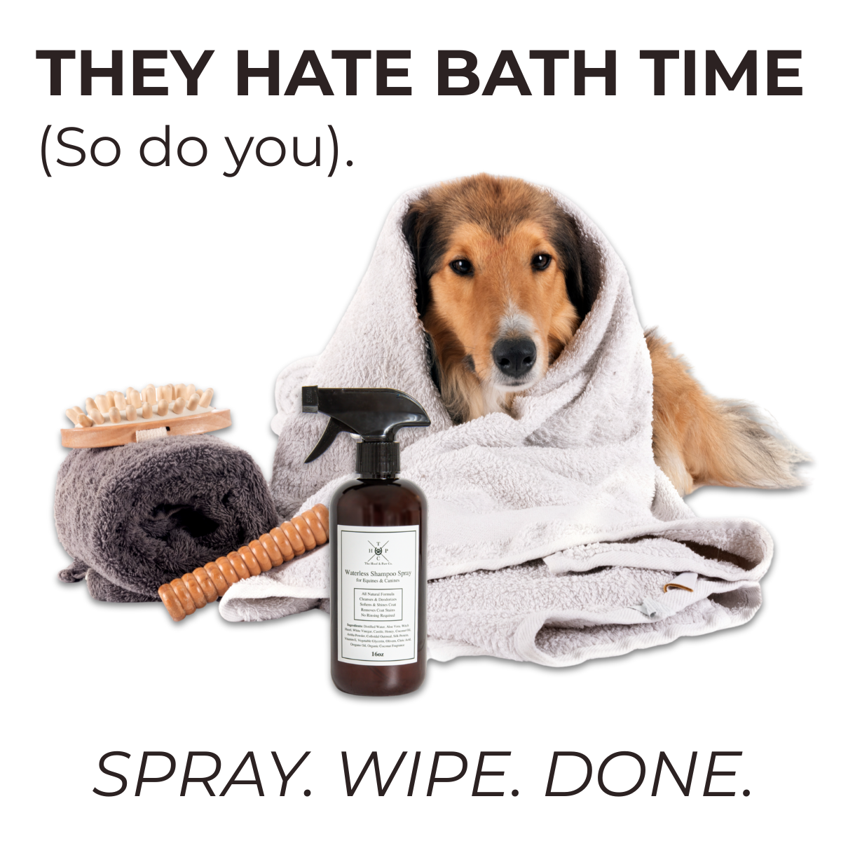 Waterless Shampoo Spray for Dogs & Horses - 16oz