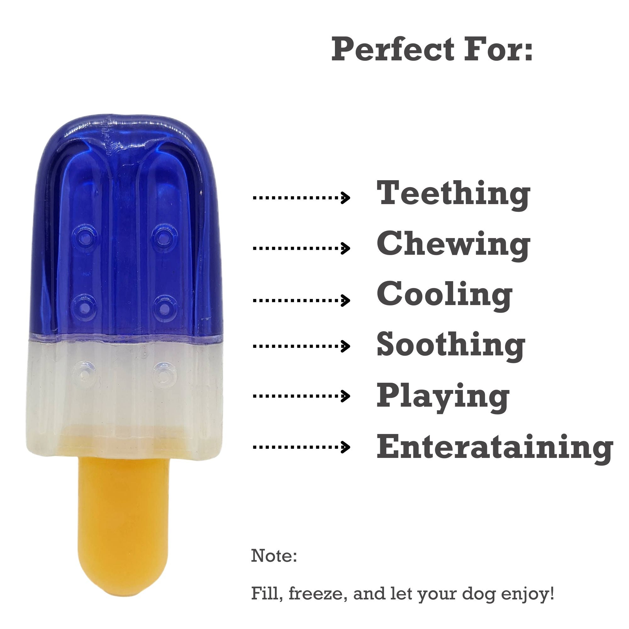 Popsicle-Shaped Freezable Dog Toy – 100% Natural Rubber Chew Toy - BIG FRENCHIES