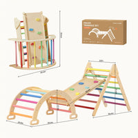 Tiny Land® 7-in-1 Rainbow Climbing Set with Play Pad