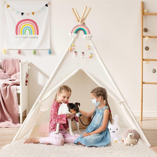 Tiny Land® Teepee Tent for Kids with Mat – Indoor Play Tent with Floor Mat