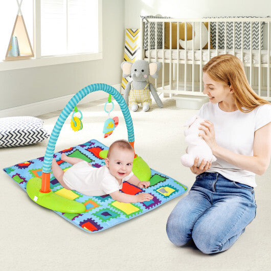 4-in-1 Baby Bouncer Activity Center with 3 Adjustable Heights-Green - Color: Green