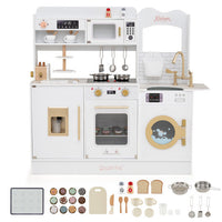 Children Pretend Toy Kitchen Playset with Light and Sound-Pink