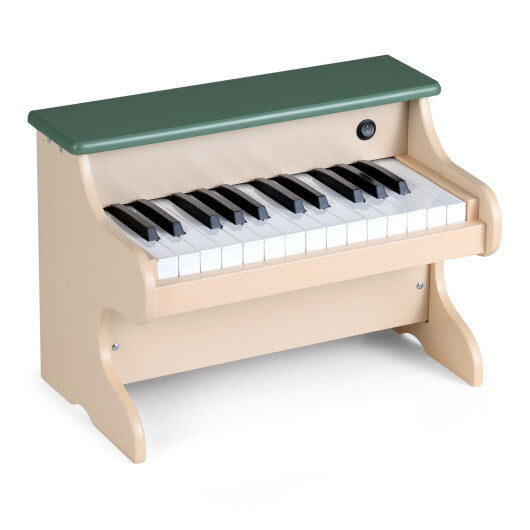 25 Keys Kids Piano Keyboard Wooden Digital Piano Toy with Removable Music Stand-Green-Musical Instruments-BIG FRENCHIES-LuxuryLifeWay Online Store
