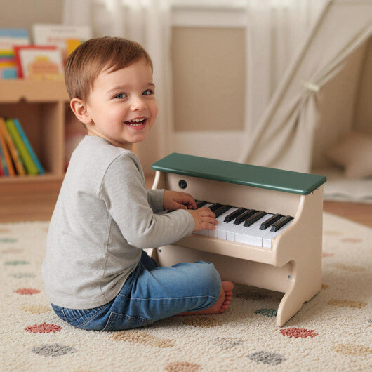 25 Keys Kids Piano Keyboard Wooden Digital Piano Toy with Removable Music Stand-Green-Musical Instruments-BIG FRENCHIES-LuxuryLifeWay Online Store