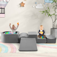 5-Piece Climb and Crawl Playset with Ball Pit for Kids-Multicolor