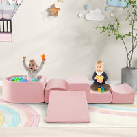 5-Piece Climb and Crawl Playset with Ball Pit for Kids-Multicolor