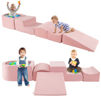 5-Piece Climb and Crawl Playset with Ball Pit for Kids-Multicolor