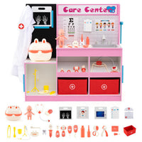 Play Doctor's Office Wood Medical Center Toy Set with Examine Region-Blue